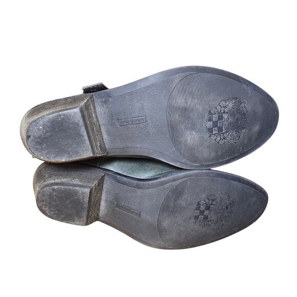 VINCE CAMUTO Madalissa Booties Gray Blue Studded Leather Ankle Boots 10 B - Picture 6 of 8